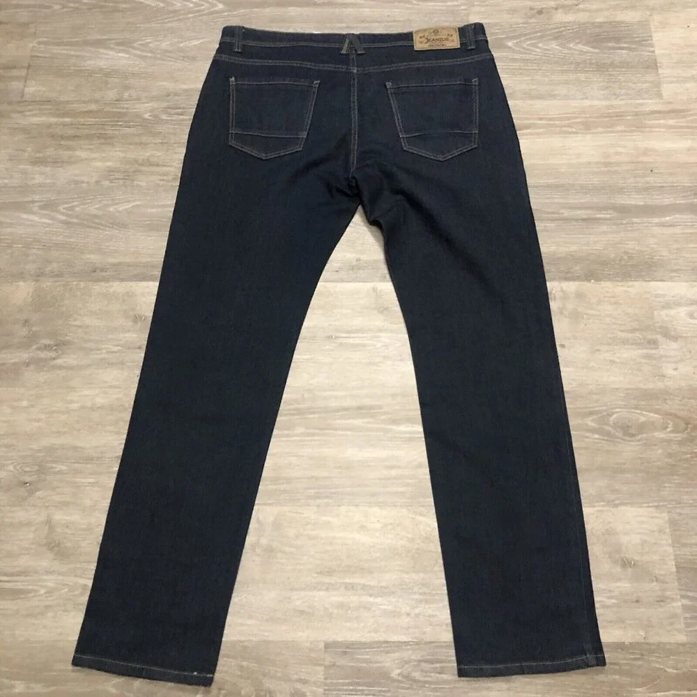 Akademiks Jeanius Jeans Mens Size 40x34 Navy Blue Denim Baggy Skater Hip Hop Y2K